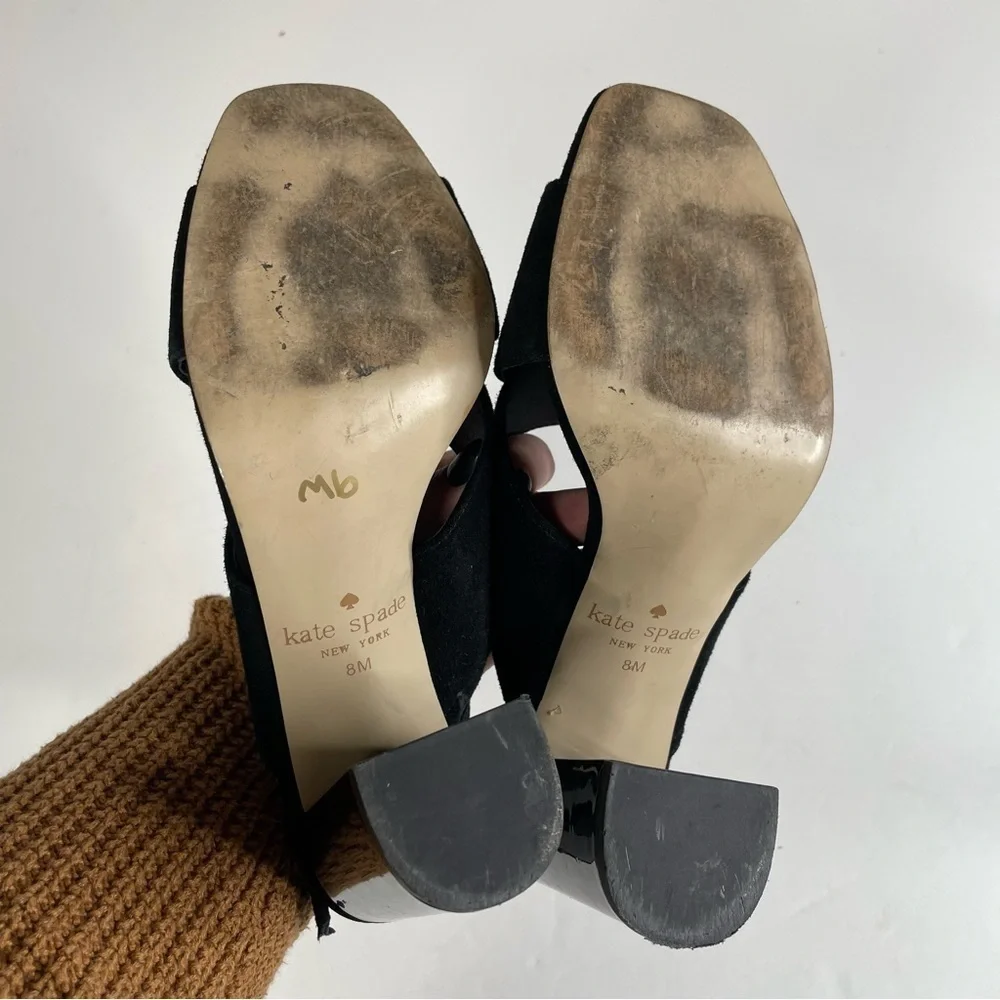 Kate Spade Holland‎ Peep Toe Block Heel Sandals Size 8 - Picture 6 of 7